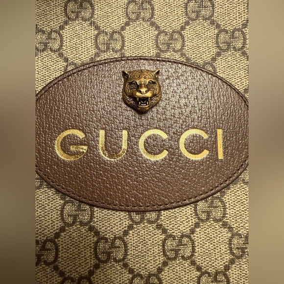 Gucci GG Supreme Monogram Neo Vintage Zip Wristlet Pouch Beige New Acero Crop - Picture 13 of 16